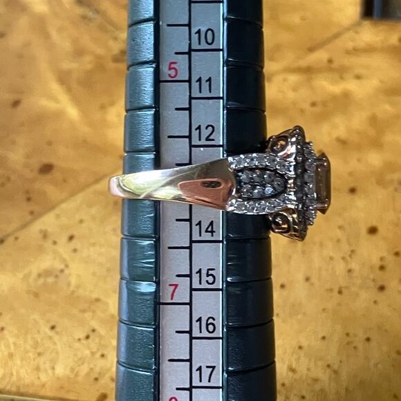 Natural Andalusite Sterling Silver Double Halo Ring Size 6 - Picture 9 of 9